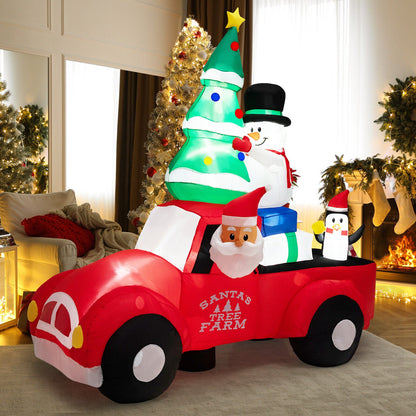 8 ft Inflatable Santa in red car with Christmas tree and LED lights DirectDeals on Tampa Home & Garden Store