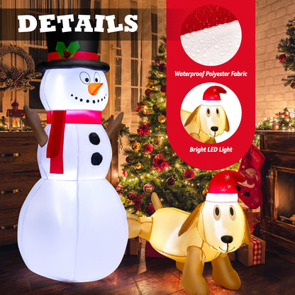6 ft tall inflatable snowman and dog set with LED lights for Christmas decor DirectDeals on Tampa Home & Garden Store