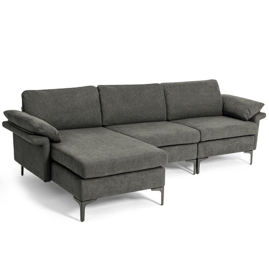 Extra Large Modular L-shaped Sectional Sofa with Reversible Chaise for 4-5 People - Tampa Home & Garden Store