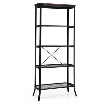 Estantería industrial de 5 niveles con patas extendidas - Marrón rústico