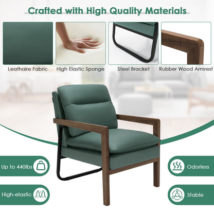 Sillón individual con respaldo y asiento acolchados extra gruesos - Verde