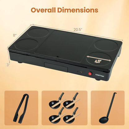 Electric Raclette Grill with 4 Woks and Spatulas