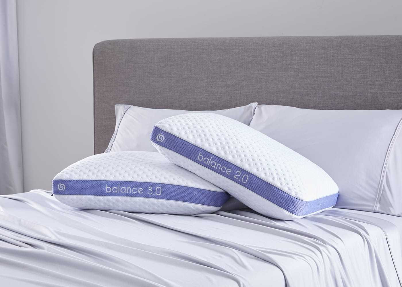 HouseOfZazla Balance 3.0 rectangle pillow, white with purple trim, air-mesh pillow on Tampa Home & Garden Store