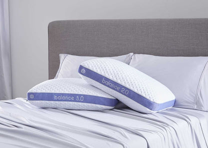 HouseOfZazla Balance 3.0 rectangle pillow, white with purple trim, air-mesh pillow on Tampa Home & Garden Store