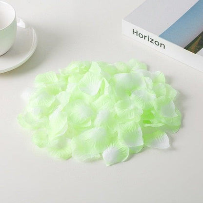 Rose petals 1000pcs neon green white separated artificial floral decor by Stevvex on Tampa Home & Garden Store