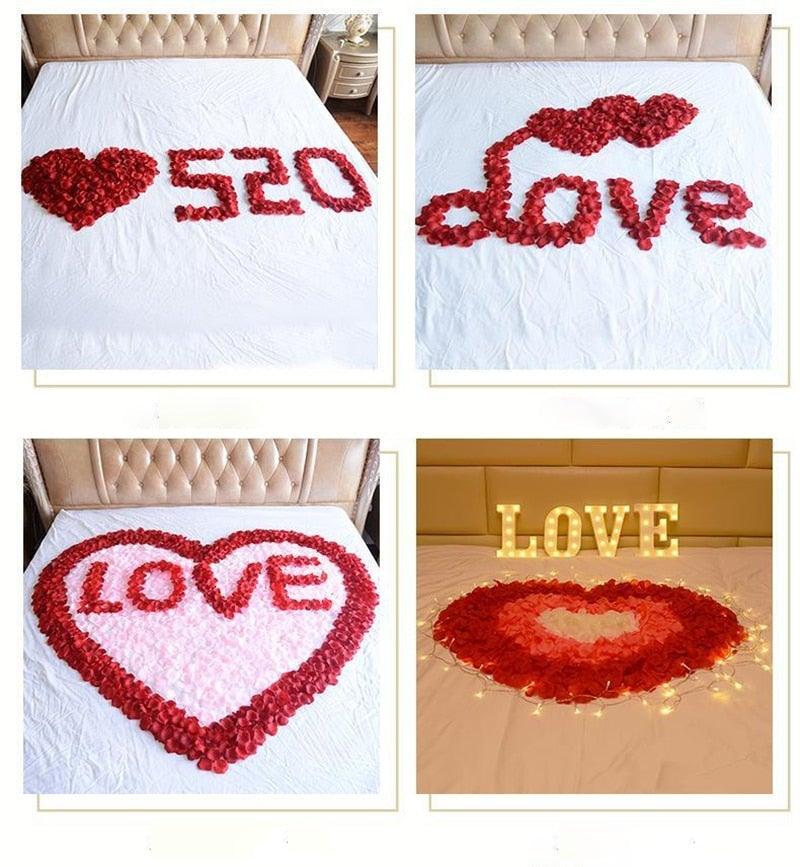 Stevvex 1000pc red artificial rose petals for wedding decor and romantic occasions on Tampa Home & Garden Store