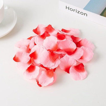 Stevvex 1000pcs artificial rose petals pink with red edges for wedding decor on Tampa Home & Garden Store