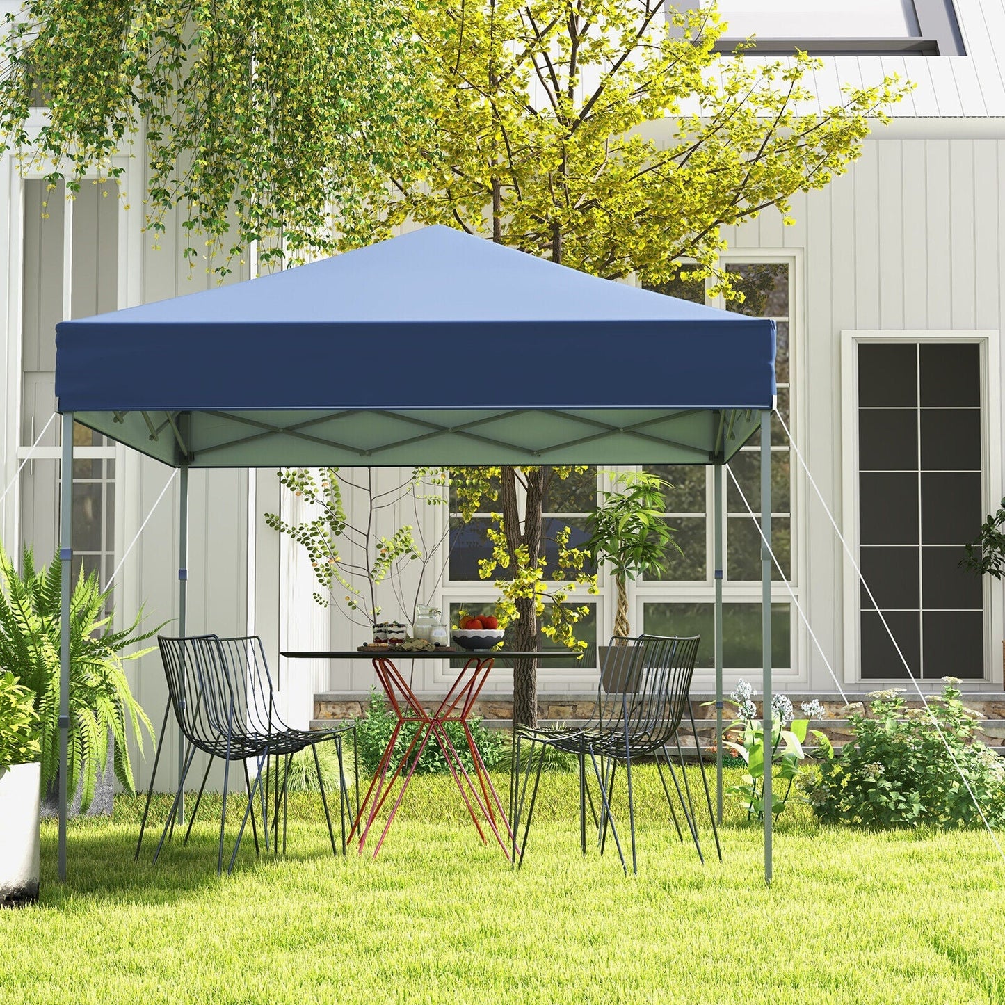 GemGear 6.6x6.6 ft outdoor pop-up canopy tent with UPF 50+ sun protection, blue canopy on Tampa Home & Garden Store