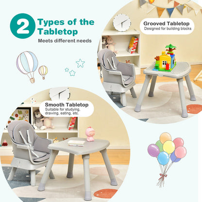 6-in-1 Convertible Baby High Chair with Adjustable Removable Tray