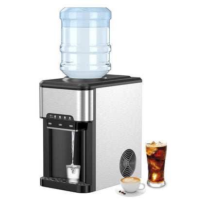 Dispensador de agua 3 en 1 con máquina de hielo incorporada y 3 ajustes de temperatura - Plateado