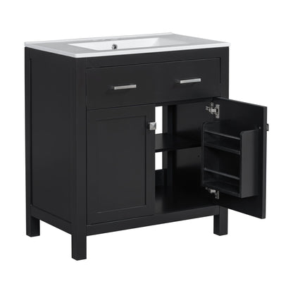 Black modern bathroom vanity with ceramic sink and soft close doors by HouseOfZazla on Tampa Home & Garden Store