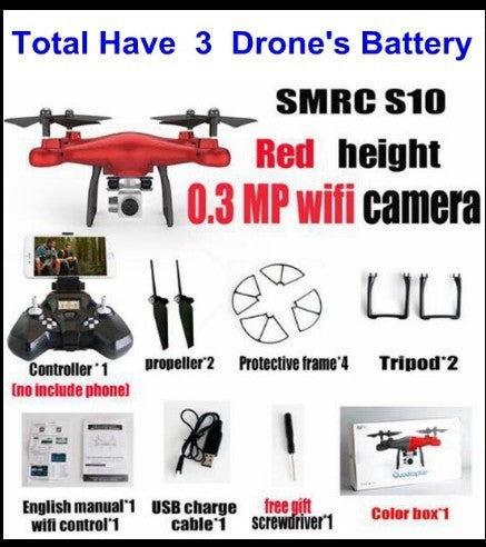 S10 SMRC FPV quadcopter drone toy kit, red with 0.3 MP wifi camera, controller and spare parts on Tampa Home & Garden Store