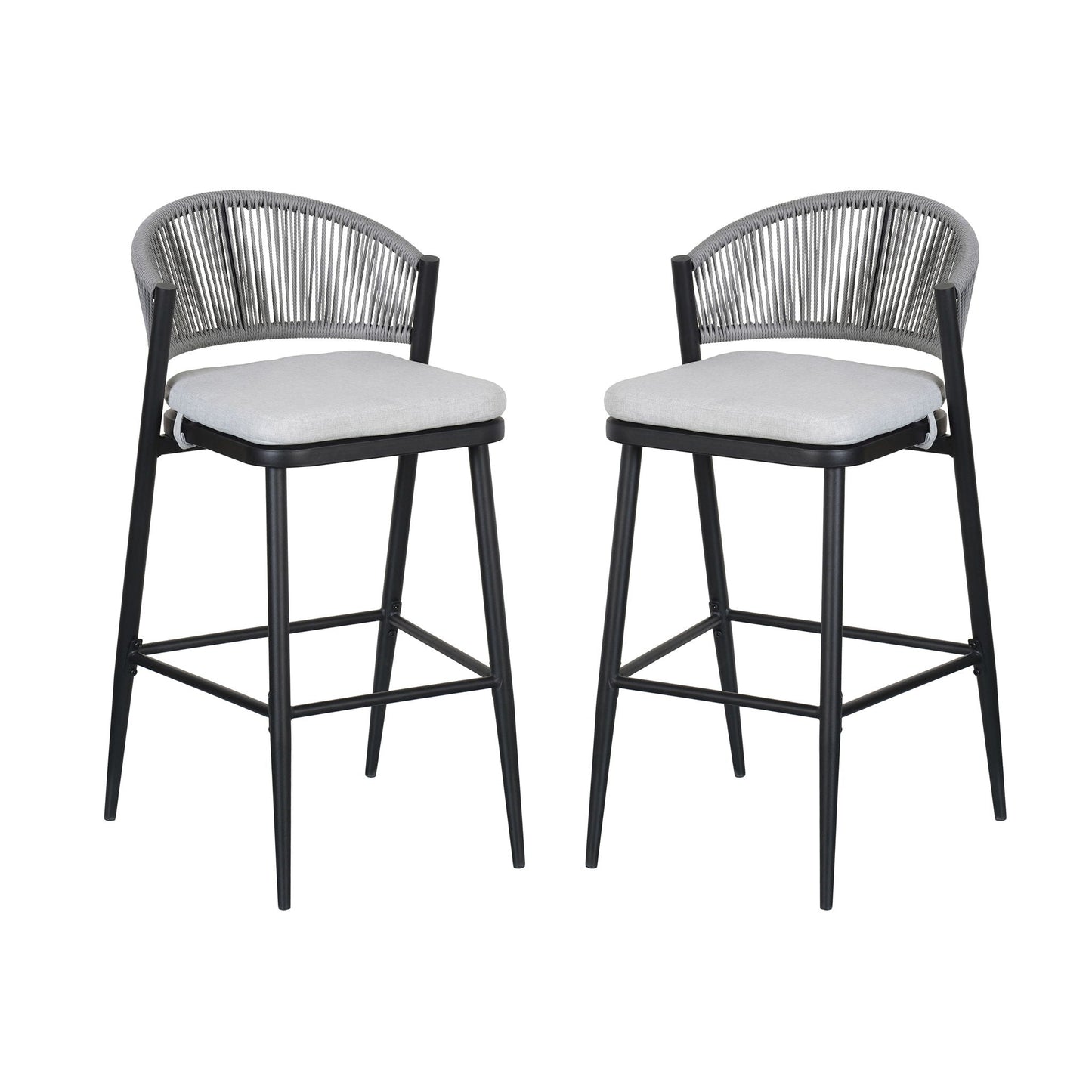 Outdoor Bar Stools With Scallop Cushion And Frame