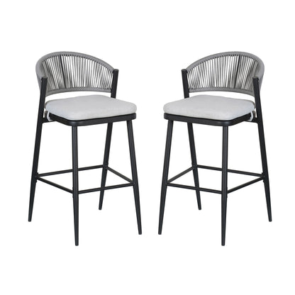 Outdoor Bar Stools With Scallop Cushion And Frame