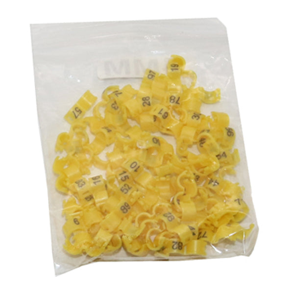 Bird foot ring split rings yellow numbered pack for birds by Sell My Stuff in bag on Tampa Home & Garden Store