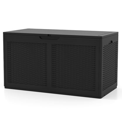100 Gallon Resin Deck Box Outdoor Waterproof Storage Bench