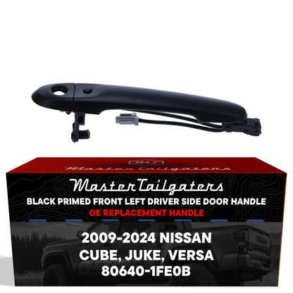 Exterior door handle black primed replacement for Nissan Cube/Juke/Versa with keyhole cover on Tampa Home & Garden Store