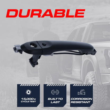 Exterior black primed door handle with keyhole cover by Master Tailgaters on Tampa Home & Garden Store