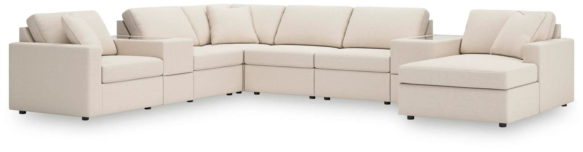 Modmax - Sectional - Oyster beige stationary with right chaise in cream fabric on Tampa Home & Garden Store