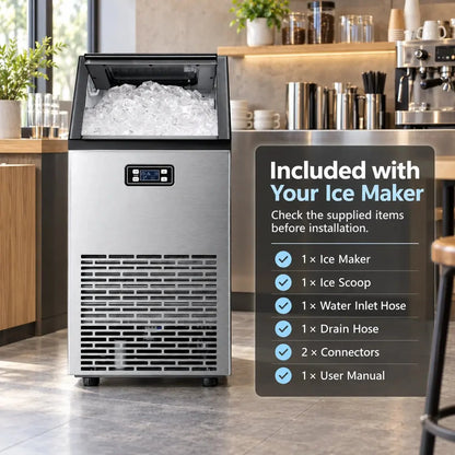 Kismile freestanding ice maker Z5845A 265 Lbs stainless steel with digital display on Tampa Home & Garden Store