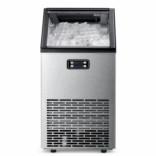 Ice maker Z5845A by Kismile, freestanding stainless steel with clear ice cubes on Tampa Home & Garden Store