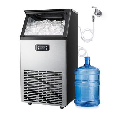 Ice maker Z5845A by Kismile, freestanding steel unit with 265 Lbs capacity and ice bin on Tampa Home & Garden Store
