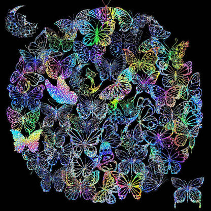 100pcs Holographic and Butterfly Vinyl Stickers