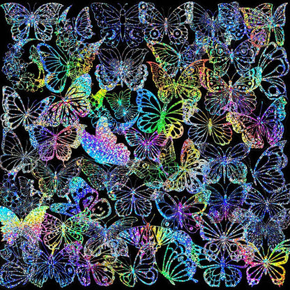 100pcs Holographic and Butterfly Vinyl Stickers