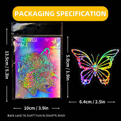 100pcs Holographic and Butterfly Vinyl Stickers