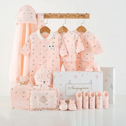 Pink newborn baby clothes gift set with hat, bib, booties and blanket in a gift box on Tampa Home & Garden Store