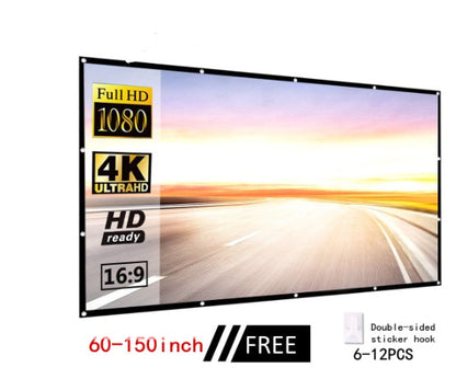 Shadow screen projector screen white frame 60–150 inch 16:9 My Store on Tampa Home & Garden Store