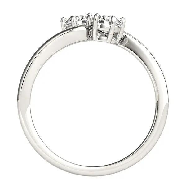Solitaire two-stone diamond ring in 14k white gold with 1/2 cttw on Tampa Home & Garden Store