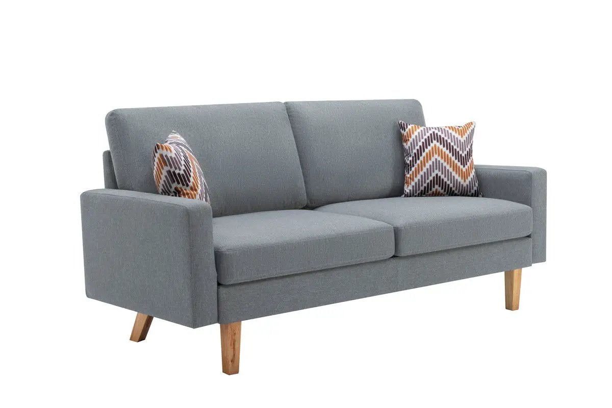 Bahamas Minimalistic Sofa With 2 Throw Pillows