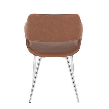 Contemporary dining chair with brown faux leather and chrome legs HouseOfZazla on Tampa Home & Garden Store