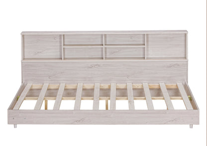 Full Size Daybed Frame with Storage Bookcases White Oak - Tampa Home & Garden Store