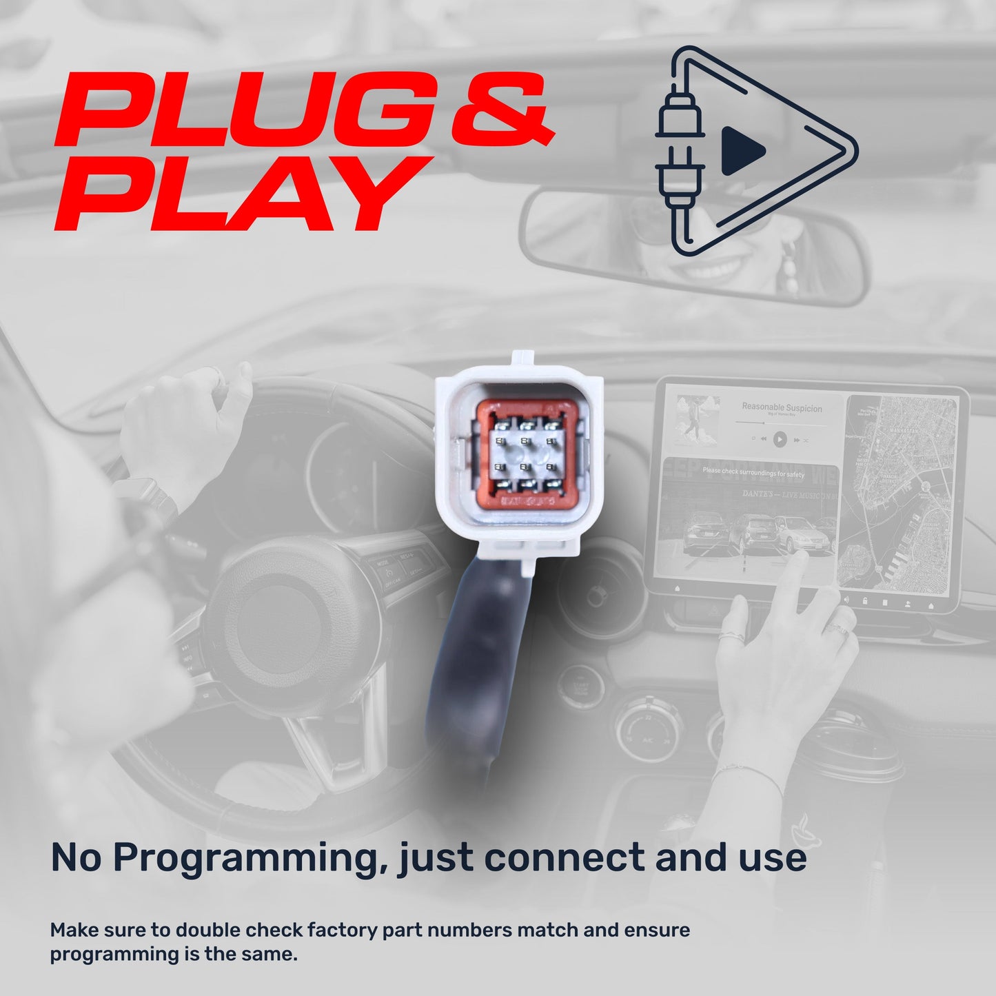 Backup camera module in white housing with red gasket connector by Master Tailgaters on Tampa Home & Garden Store