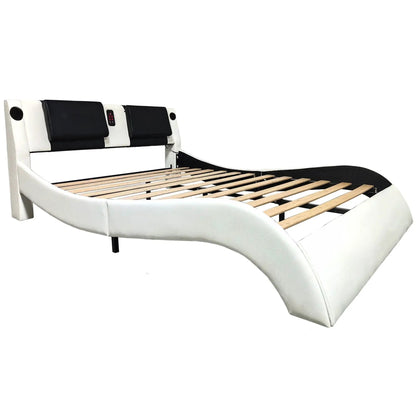 Platform Bed Frame With LED Lighting and Massage