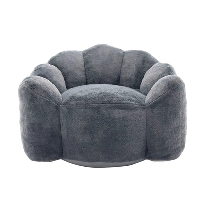 Bean bag chair Lotus Style Compression Sofa in gray plush fabric by Unique Piece Furniture on Tampa Home & Garden Store