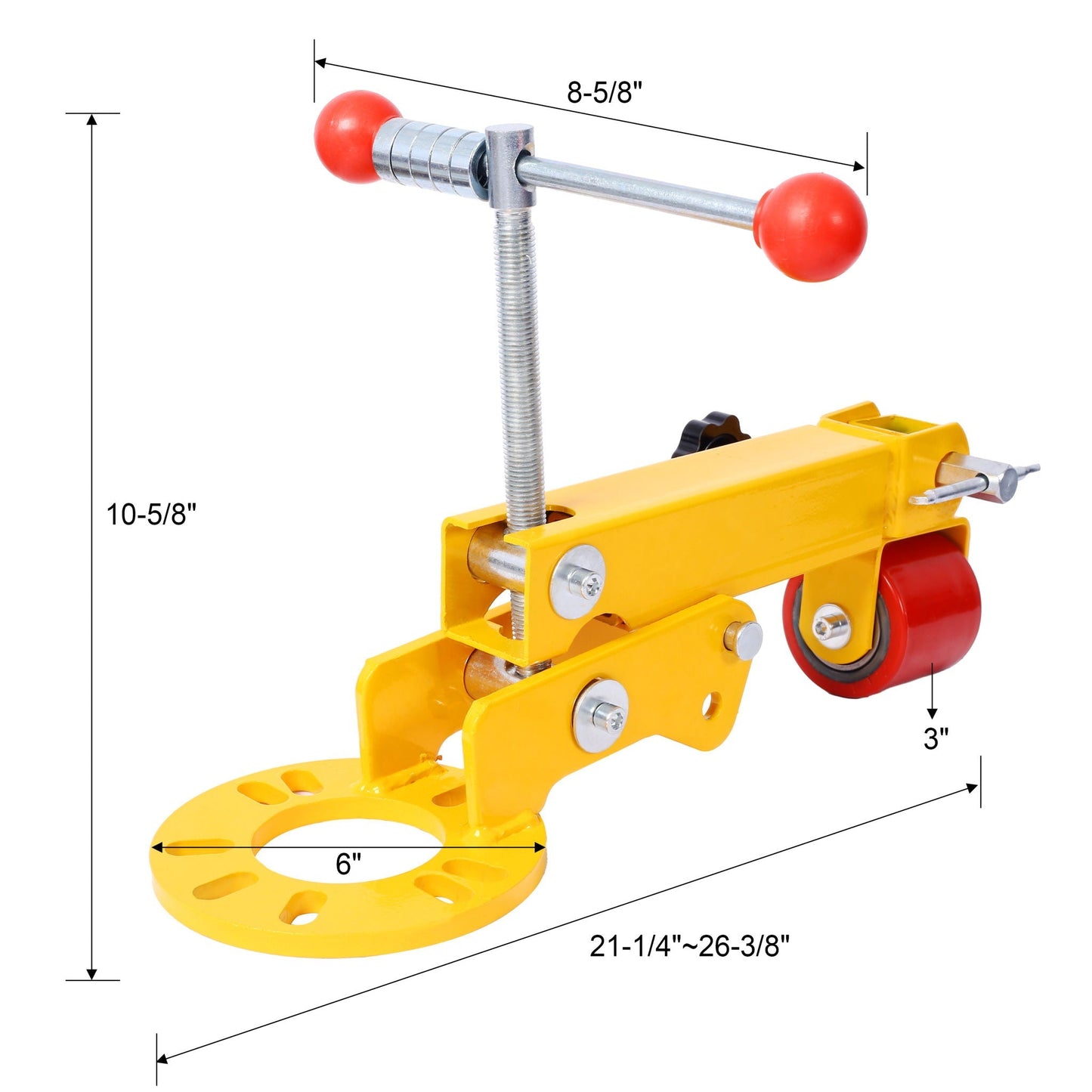 Auto Body Fender Roller Tool in yellow with red wheels for lip rolling and wheel arch reforming on Tampa Home & Garden Store