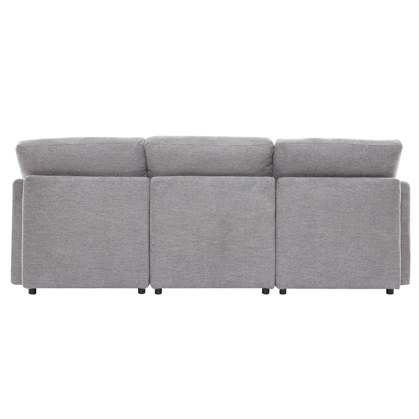 Sectional sofa modular grey fabric with plush cushions and low-profile feet on Tampa Home & Garden Store