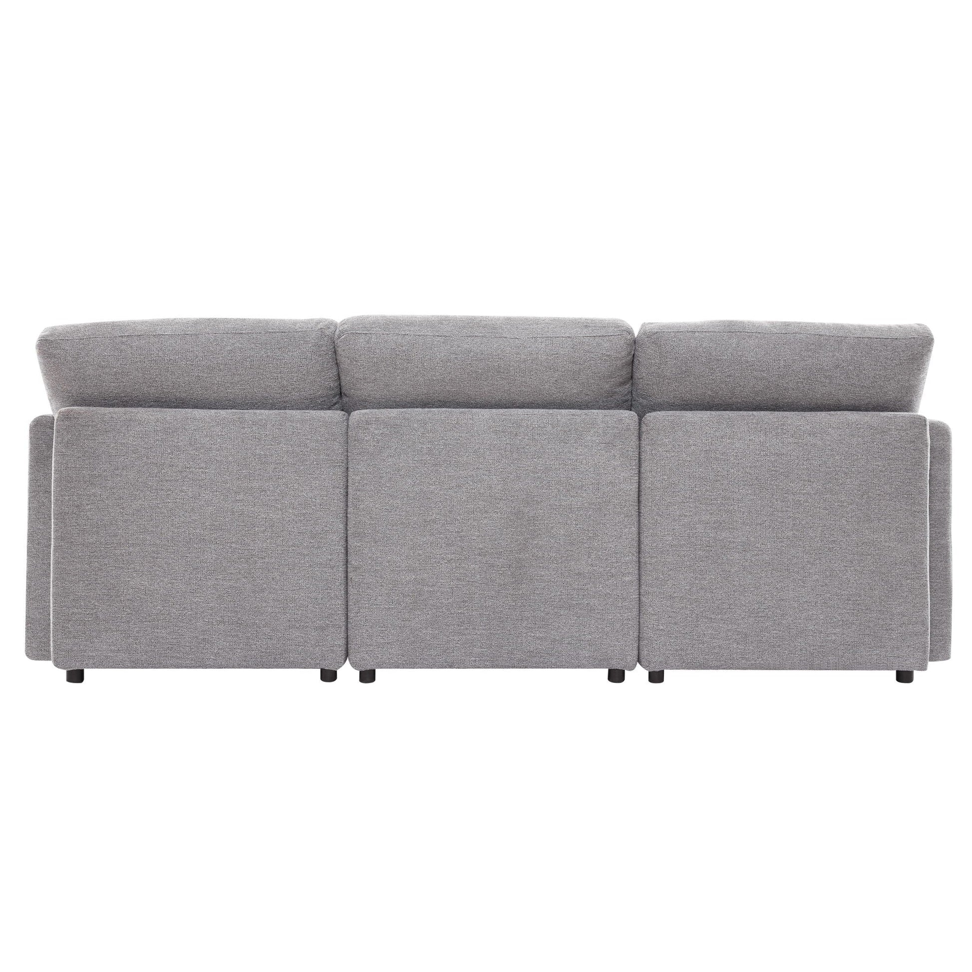Sectional sofa modular grey fabric with plush cushions and low-profile feet on Tampa Home & Garden Store