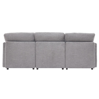 Sectional sofa modular grey fabric with plush cushions and low-profile feet on Tampa Home & Garden Store