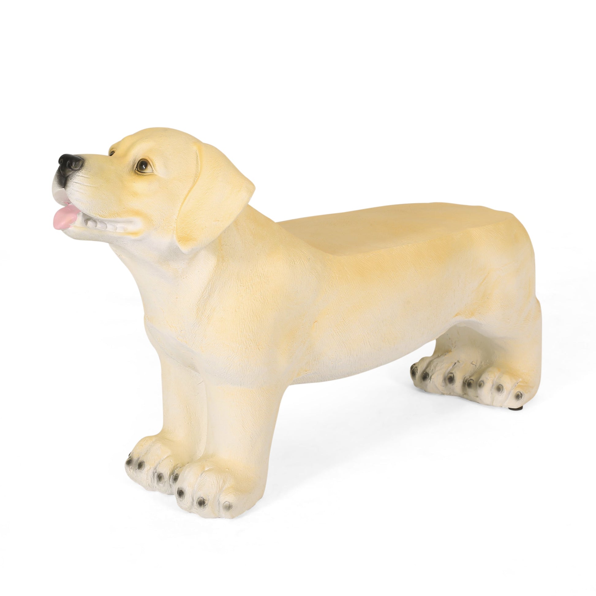 MGO Dog Bench outdoor dog statue light brown no assembly required HouseOfZazla on Tampa Home & Garden Store