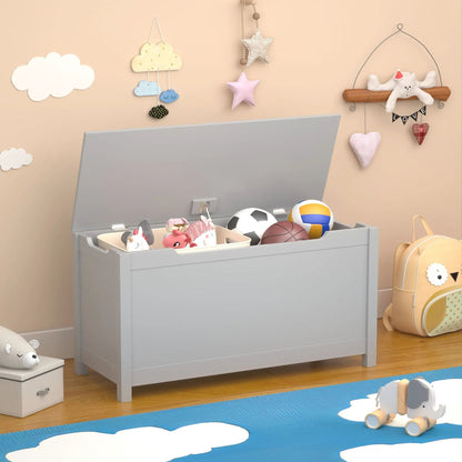 Toy Box Storage With Safety Hinged Lid For Kids