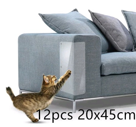 Cat Claw Protector Sofa Protect Pads by Pet Zen on blue arm with clear shield 12pcs 20x45cm on Tampa Home & Garden Store