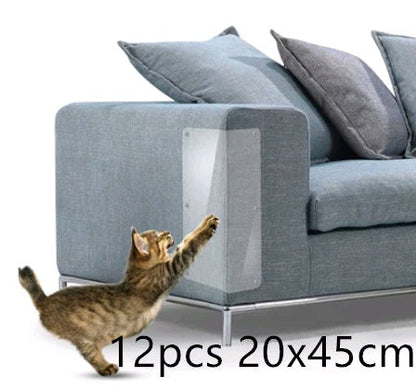 Cat Claw Protector Sofa Protect Pads by Pet Zen, 12pcs set, 20x45cm, clear shield on sofa arm on Tampa Home & Garden Store