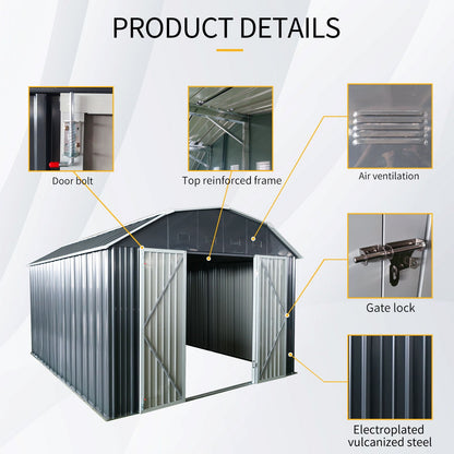 Outdoor Metal Shed With Arch Roof And Doors