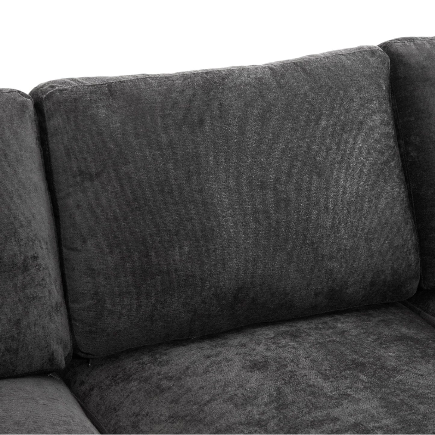 Sectional sofa 2pc set in dark gray fabric upholstery close-up cushions HouseOfZazla on Tampa Home & Garden Store