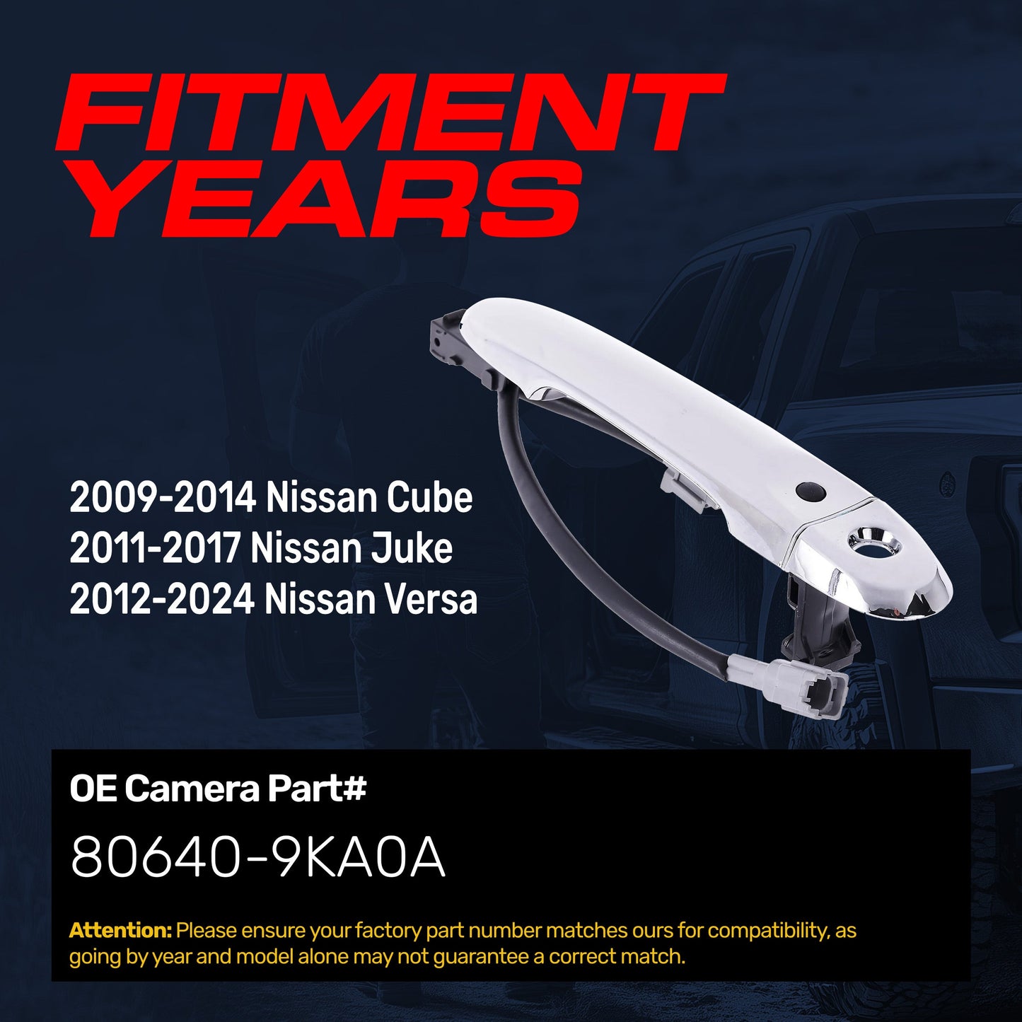 Door handle chrome replacement front left w/ keyhole cover for Nissan by Master Tailgaters on Tampa Home & Garden Store