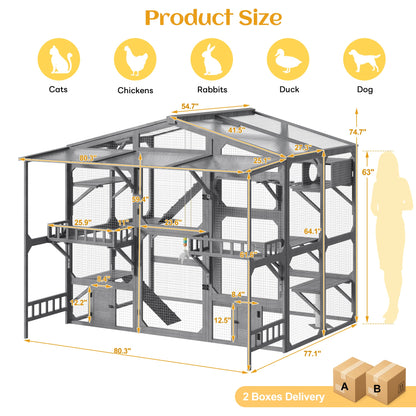 Premium Outdoor Catio and Shelter for the Cats
